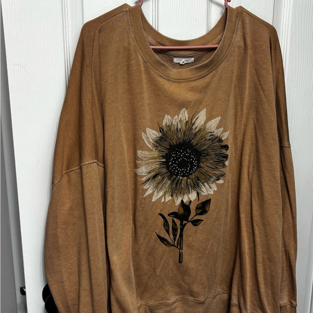 Brown Sunflower Sweatshirt
